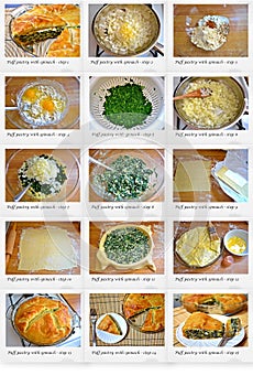 Recipe of Paff pastry with spinach.